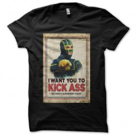 Shirt Kick Ass parodie Oncle Sam noir pour homme et femme