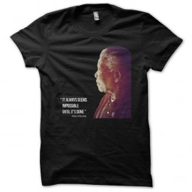 Shirt citation Nelson Mandela en noir pour homme et femme
