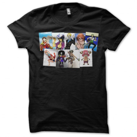 Shirt One piece cartes postales noir pour homme et femme