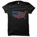 Shirt carte des états unis graphique noir pour homme et femme