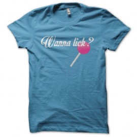 Shirt Wanna Lick turquoise pour homme et femme