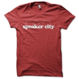 Shirt Retour à la fac Speaker City rouge pour homme et femme