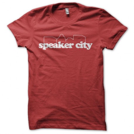 Shirt Retour à la fac Speaker City rouge pour homme et femme