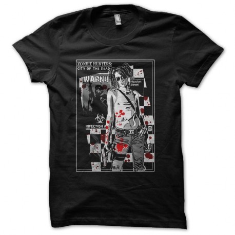 Shirt Zombie Hunter City of the dead noir pour homme et femme