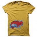 Shirt tatouage japonais poisson rouge sur jaune pour homme et femme