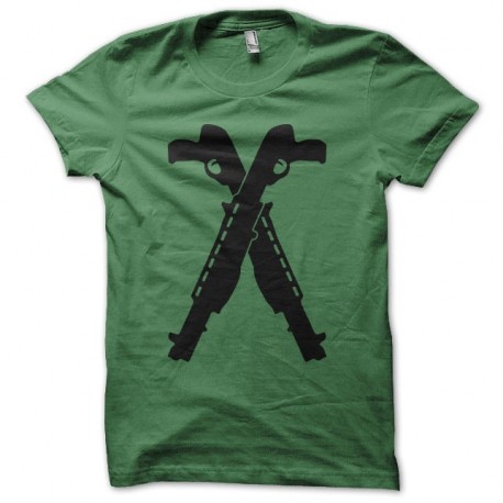 Shirt fusils à pompe croisés vert pour homme et femme