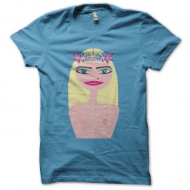 Shirt Cicciolina caricature turquoise pour homme et femme