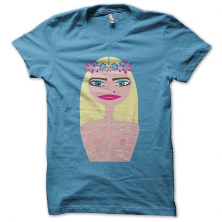 Shirt Cicciolina caricature turquoise pour homme et femme