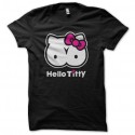 Shirt Hello Titty parodie Hello Kitty noir pour homme et femme