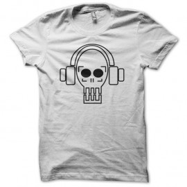 Shirt Dj crâne techno blanc pour homme et femme