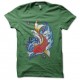 Shirt Carpe rouge tatouage japonais vert pour homme et femme