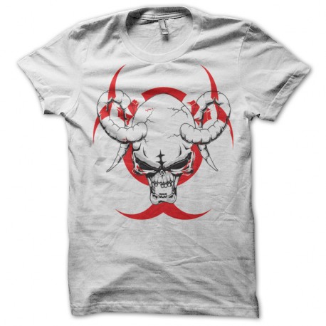 Shirt biohazard skull blanc pour homme et femme