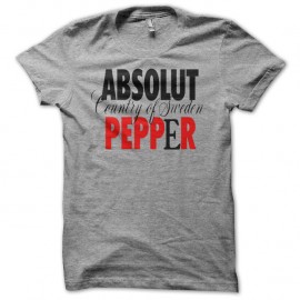 Shirt absolut vodka peppar your pepper gris pour homme et femme