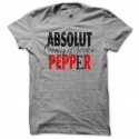 Shirt absolut vodka peppar your pepper gris pour homme et femme