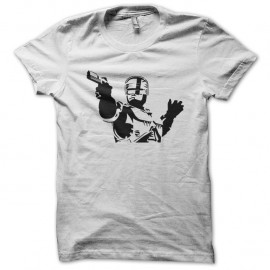Shirt Robocop vectoriel blanc pour homme et femme