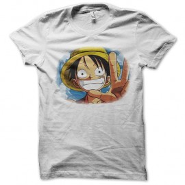 Shirt hello luffy one piece blanc pour homme et femme