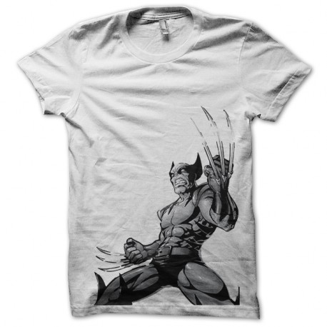 Shirt Wolverine Tatouage style blanc pour homme et femme