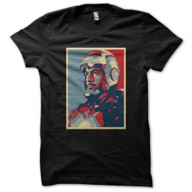 Shirt parodie iron man Tony style Obey en noir pour homme et femme