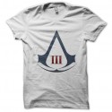 Shirt jeu vidéo assassins creed logo sur blanc pour homme et femme