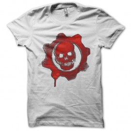 Shirt du jeu vidéo Gears Of War symbole rouge sur blanc pour homme et femme