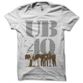 Shirt UB40 argenté et marron sur blanc pour homme et femme