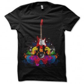 Shirt dessin Guitare électrique en noir pour homme et femme