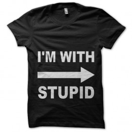 Shirt je suis avec stupide en noir pour homme et femme