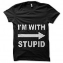 Shirt je suis avec stupide en noir pour homme et femme