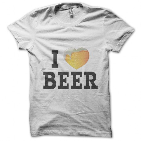 Shirt j'aime la bière blanc pour homme et femme