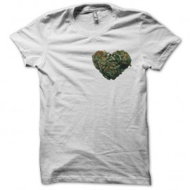 Shirt cannabis coeur de beuh blanc pour homme et femme