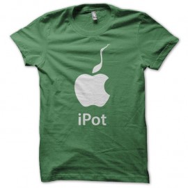 Shirt Apple parodie iPot vert pour homme et femme