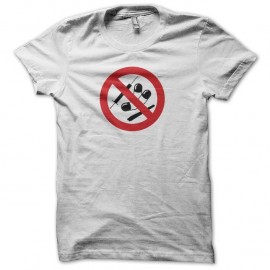 Shirt anti drogues panneau interdit blanc pour homme et femme