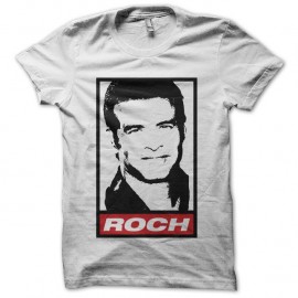 Shirt Roch Voisine façon Obey blanc pour homme et femme