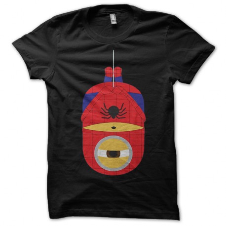 Shirt minion parodie spider man noir pour homme et femme