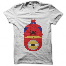 Shirt minion parodie spider man blanc pour homme et femme