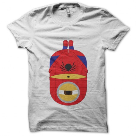 Shirt minion parodie spider man blanc pour homme et femme