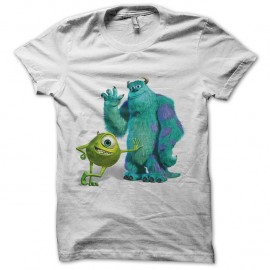 Shirt parodie monstres et compagnie Mike Wazowski et Sullivan en blanc pour homme et femme