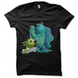 Shirt parodie monstres et compagnie Mike Wazowski et Sullivan en noir pour homme et femme