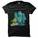 Shirt parodie monstres et compagnie Mike Wazowski et Sullivan en noir pour homme et femme