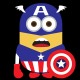 Shirt Minions parodie Captain America noir pour homme et femme