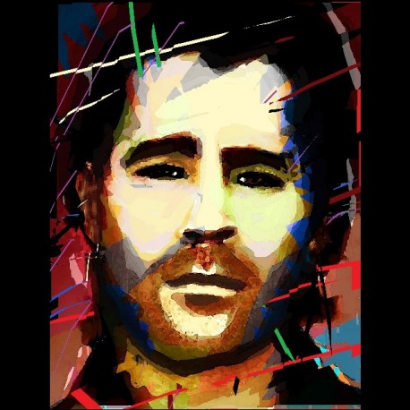 Shirt Colin Farrell peinture noir pour homme et femme