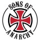 Shirt bikers Sons Of Anarchy croix de malte blanc pour homme et femme