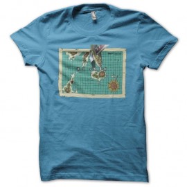 Shirt carte One Piece turquoise pour homme et femme