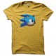 Shirt Sonic pixels 8 bits jaune pour homme et femme