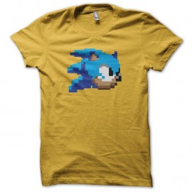 Shirt Sonic pixels 8 bits jaune pour homme et femme