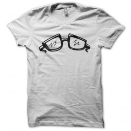 Shirt lunettes de geek blanc pour homme et femme