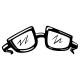 Shirt lunettes de geek blanc pour homme et femme