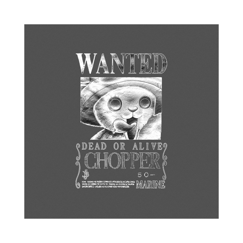 Tshirt one piece avis de recherche chopper blanc sur gris