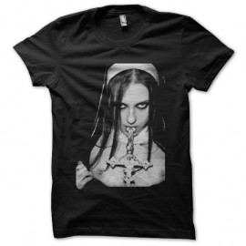 Shirt Nonne suceuse de crucifix noir pour homme et femme