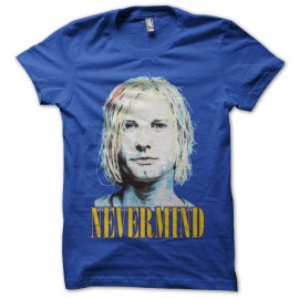 Shirt Kurt Cobain portrait Nevermind bleu pour homme et femme